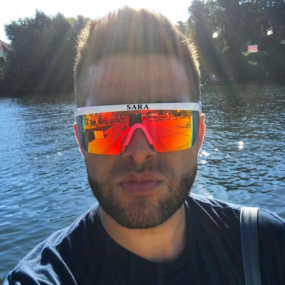 Outdoor Sports Windproof Sunglasses Man Reflective Coating Mirror Glasses Surround Eyewear