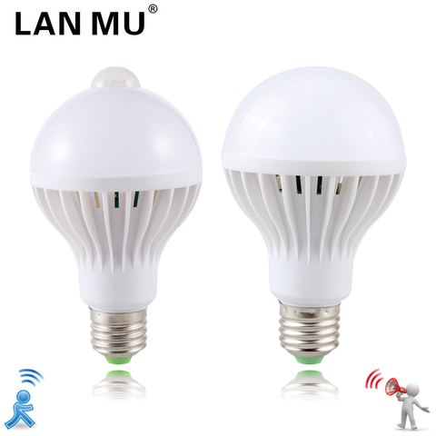 LAN MU LED PIR Motion Sensor Lamp 3w 5w 220v Led Bulb 7w 9w 12w Sound+Light automatic Smart Sensor Control Led Light ► Photo 1/6