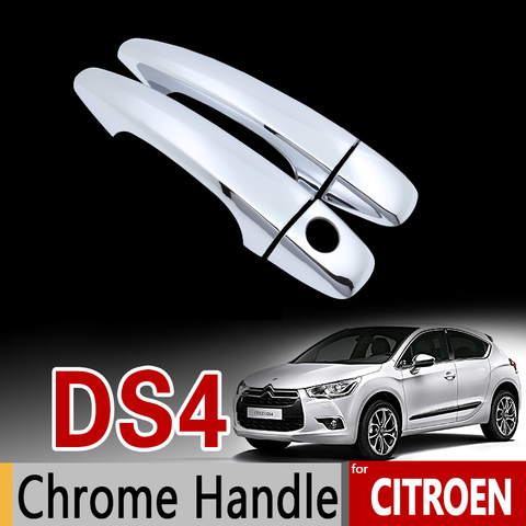 for Citroen DS4 2010 - 2017 Chrome Handle Cover Trim Set DS 4 2011 2012 2013 2014 2015 2016 Car Accessories Stickers Car Styling ► Photo 1/6