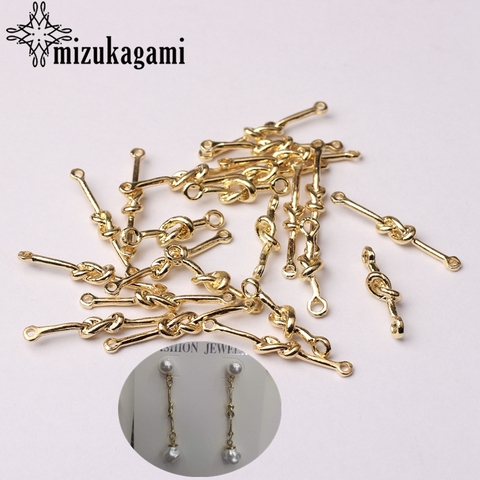 Zinc Alloy Golden Geometric Helix Rope Knot Connector Charms 6pcs/lot For DIY Fashion Jewelry Earrings Making Accessories ► Photo 1/6