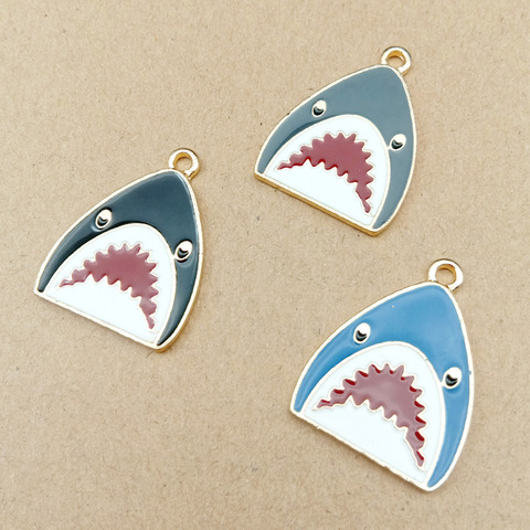 10pcs 21x28mm shark charms enamel charm for jewelry making and crafting charm fashion pendant ► Photo 1/5