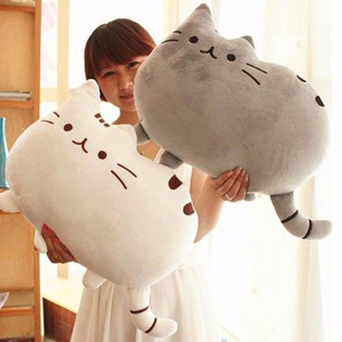 40*30cm Kawaii Cat Pillow With Zipper Only Skin Without PP Cotton Biscuits Plush Animal Doll Toys Big Cushion Cover Peluche Gift ► Photo 1/6
