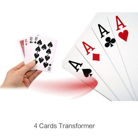 4 Cards Transformer Magic Tricks 10 To A Card Magic Props 10 Change A Magic Sets Close Up Street Card Props ► Photo 1/5