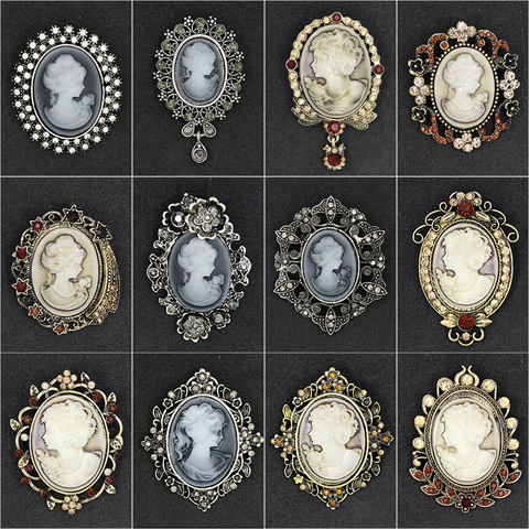 baiduqiandu Brand Factory Direct Sale Assorted Styles Crystal Rhinestones Cameo Vintage Brooch Pins for Women ► Photo 1/6