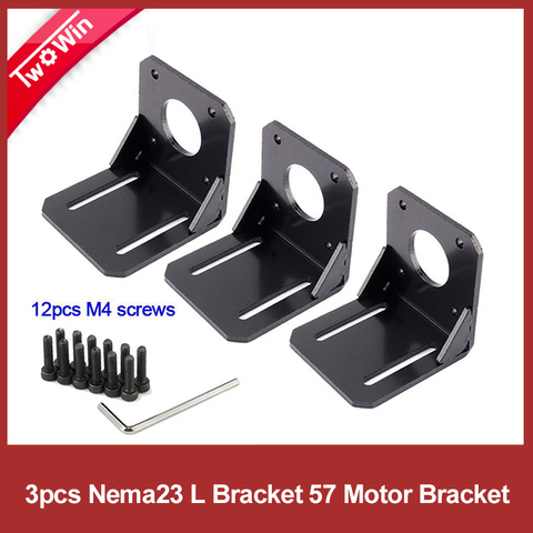 3pcs Stepper motor NEMA 23 motor Mounting L Bracket Mount Motor Holder for nema23 Motor with 3sets mounting screws ► Photo 1/6