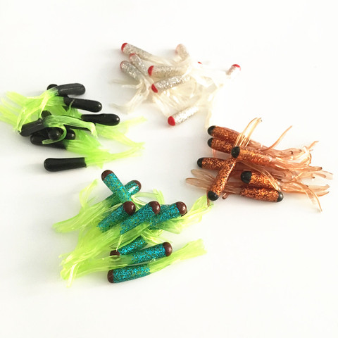 40pcs 4.5cm 0.78g  fishing soft artificial squid tube worm bait lure fishing tackle skirt squid plastic grub pesca ► Photo 1/6