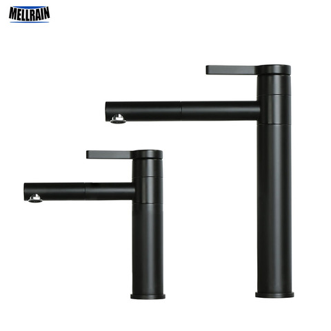 Black Color Quality Brass Basin Faucet Double Position Rotatable Bathroom Faucet Hot & Cold White Mixer Water Tap Tall & Short ► Photo 1/5