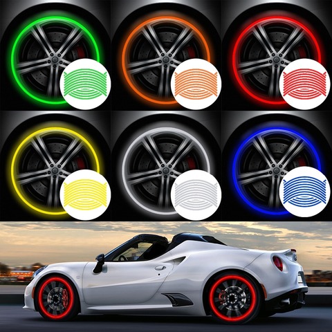 16Pcs Strips Reflective Motocross Bike Motorcycle Wheel Stickers And Decals 14