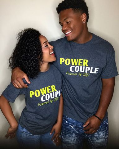 2022 Valentines 's Day Gift Sweet Couple T Shirt Summer Women POWER COUPLE Short Sleeve T Shirts Funny Letter Tee Tops Lover Tee ► Photo 1/1