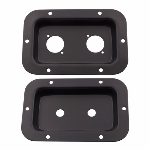Black Steel Recessed Speakon Jack Plate XLR Connector For Dish Board Stage Loudspeaker DIY 137x90mm 1PC ► Photo 1/6