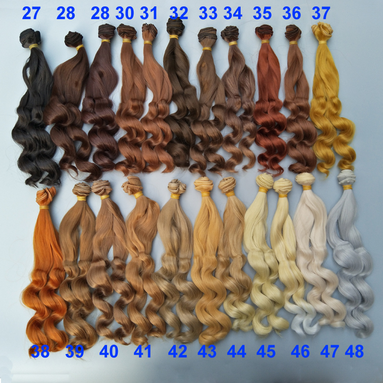 15cm length high-temperature material natrual color thick wigs doll hair SPUPF 