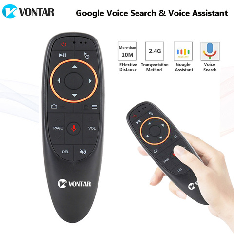 VONTAR G10 Voice Remote Control Air Mouse with Microphone 2.4GHz Wireless Mini Keyboard Google Search Gyro for Android TV Box PC ► Photo 1/6