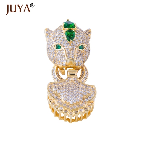 Diy Jewelry Findings Bijoux Zircon Leopard head Clasps For Bracelets Necklaces Connector Charm Copper Animal Micro Pave Jewelry ► Photo 1/6