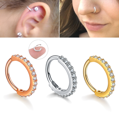 Small Size 1Piece Real Septum Rings Pierced Piercing Septo Nose Ear Cartilage Tragus Helix Piercing Clicker Rings Body Jewelry ► Photo 1/6