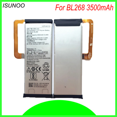 ISUNOO Original Replacement Battery BL268 BL 268 BL-268 3500mAh For lenovo ZUK Z2 Smart Mobile Phone Battery with repair tools ► Photo 1/3