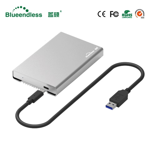 Blueendless usb 3.1 type C hdd enclosure full metal aluminum hard drive caddy 2.5 external hard disk cover case for sata hdd ssd ► Photo 1/6