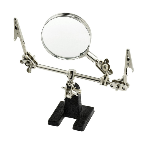 Third Hand Desktop Magnifier Helping Hand Auxiliary Clamp Alligator Clip Stand 5X Magnifying Glass Soldering Stand ► Photo 1/6