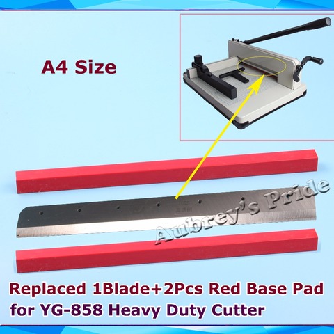 A4 Size 1Pc Blade +2Pcs Red Base Pad YG-858 Replaced Steel Blade for Heavy Duty Stack Paper Ream Guillotine Cutter Machine ► Photo 1/1