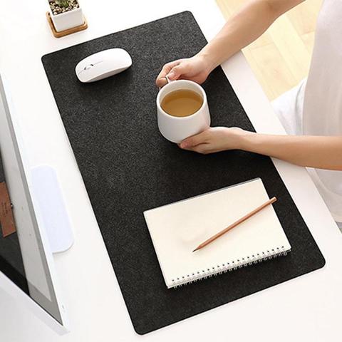 Simple Felt Cloth Mouse Pad Keyboard Cushion Pad Office Home Desk Mice Mat Supplies 630 x 325 x 2mm Large Size Black/ Dark grey ► Photo 1/6