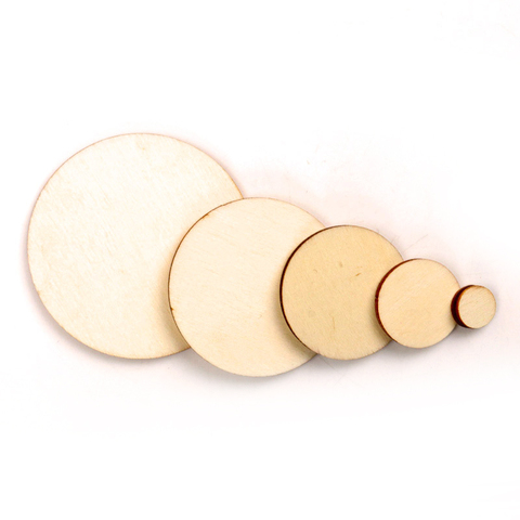 Mix Round Wooden Scrapbooking Carft DIY For Handmade Home Embellishments Wood Circle Decoration 10/20/30/40/50mm 50pcs ► Photo 1/6