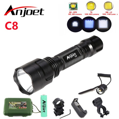 kit tactical flashlight CREE XML T6 Q5 L2 LED 1198LM Aluminum Torches Lamp Rechargeable 18650 Battery for Camping Hiking Cycling ► Photo 1/6