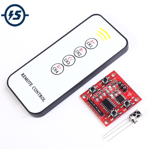 Electronic DIY Kit 4-Channel Infrared Receiver Learning Module + 4-Key Remote Control 3-5V ► Photo 1/6
