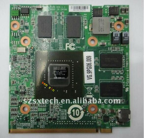 100% New 9600M GT MXM II,DDR2,1024MB VGA Card G96-630-C1 VG.9PG06.009 ► Photo 1/1