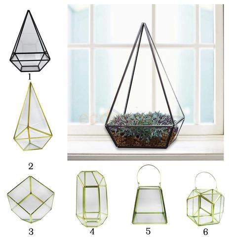 MagiDeal Geometric Glass Flower Pot Terrarium Container Tealight Candle Holder for Table Deck patio today Room Home Decoration ► Photo 1/6