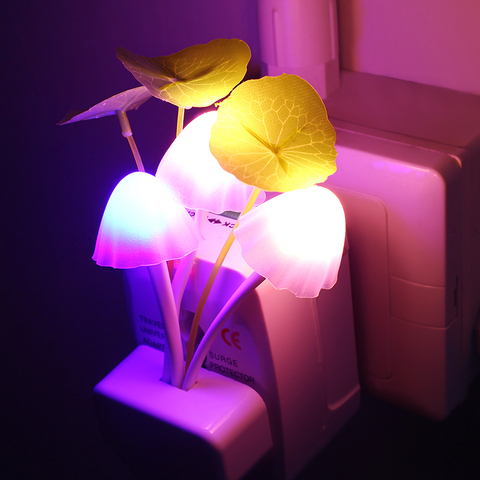 20V 3 LED Light-control Sensor Night Light EU & US Plug Induction Dream Fung Wall Mushroom Lamp Home Bedroom Decoration ► Photo 1/6