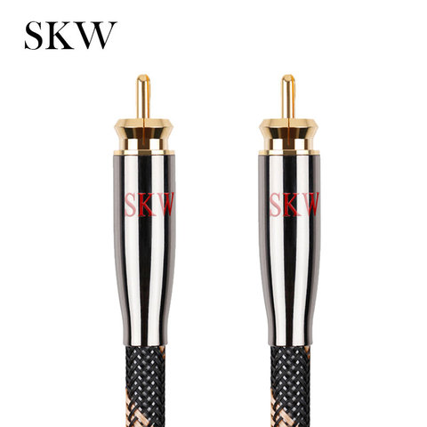 SKW RCA Audio Cable Male To Male Subwoofer Digital Coaxial 6N OCC 1M,1.5M,2M,3M,5M,8M,10M,12M,15M For Car Subwoofer Amplifier ► Photo 1/6