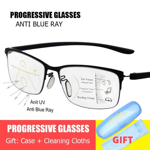 Fashion Progressive Glasses Anti Blue Ray Multifocal Reading Eyeglasses Presbyopic Spectacles Unisex Design Glasses Frame ► Photo 1/6