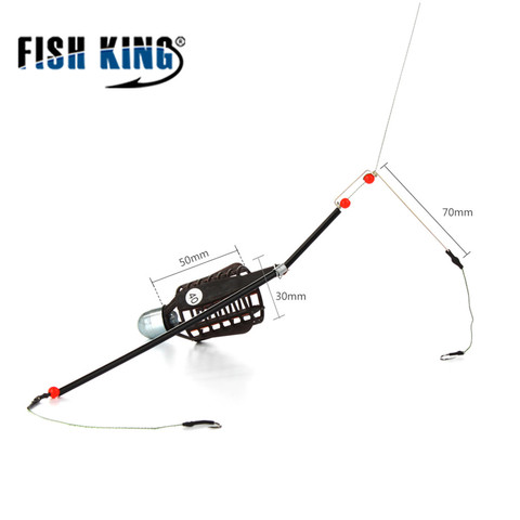 FISH KING Fishing Lure Cage With Line Hooks 20G-80G Length 47CM  Fish Bait Feeder Basket Holder Fishing Accessories ► Photo 1/6