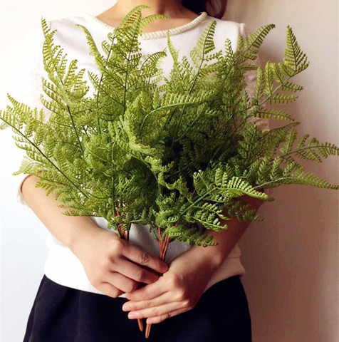 Real Touch Feeling Fern leaf Bunch Artificial Fern Greenery Evergreen Plant for Wedding Centerpieces Decorative Greenery ► Photo 1/6