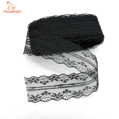 10 Yards Black Lace Ribbon Tape 40MM Wide Trim Fabric DIY Handicrafts Embroidered Cord For Sewing Decoration African Lace Fabric ► Photo 1/6