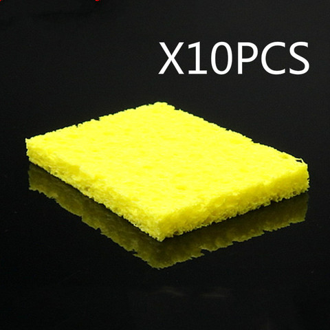 Clean Tool 10pc High Temperature Enduring Condense Electric Solder Welding Soldering Iron TIp Cleaning Sponge Yellow ► Photo 1/2