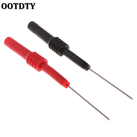 OOTDTY 2PCS Test Leads Pin L95mm Spring Test Probe Tips Insulated Test Hook Wire Connector for Multimeter Stainless Steel Needle ► Photo 1/1