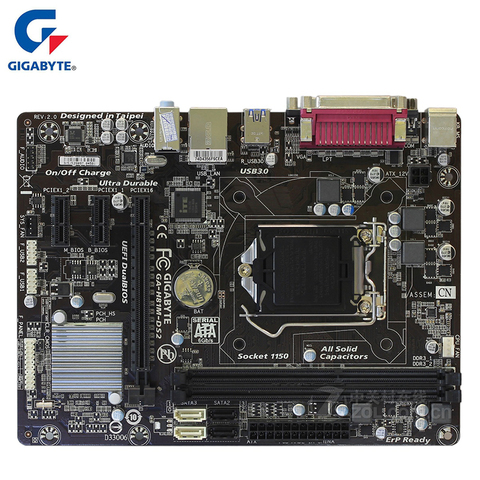 Gigabyte GA-H81M-DS2 Motherboard For Intel H81 DDR3 USB3.0 16GB LGA 1150 H81M DS2 Desktop Mainboard Systemboard Used SATA III ► Photo 1/1