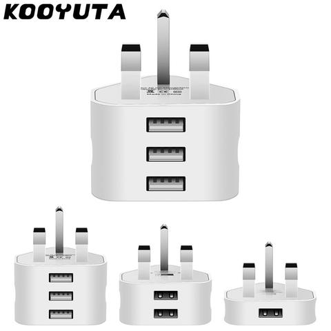 2 Port USB 5V/1A/2.1A/3.1A Power Adapter 3 PIN UK Plug AC Wall Charger with 1/2/3 USB Ports Charging For iPhone Samsung UK Plug ► Photo 1/6