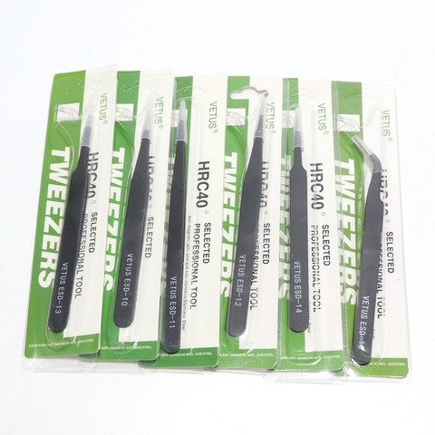 100% original VETUS anti-static stainless steel tweezers ESD-10/11/12/13/14/15 ► Photo 1/6