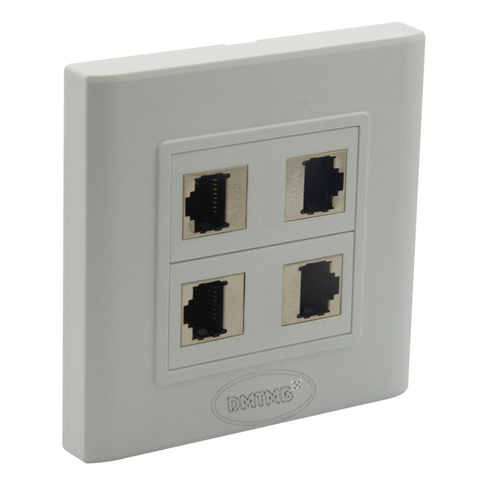 4 X CAT6A Shield RJ45 Wall Plate With Backside Female to Female connector ► Photo 1/3