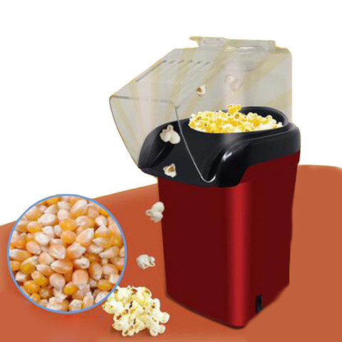 Electric commercial Popcorn Maker Machine Automatic Red Corn Popper Natural Hot Air Popcorn Maker corn Home use For kids ► Photo 1/6