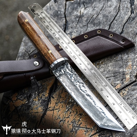 Voltron Damascus steel forged pattern steel knife, sharp with self-defense military, wild survival knife ► Photo 1/6