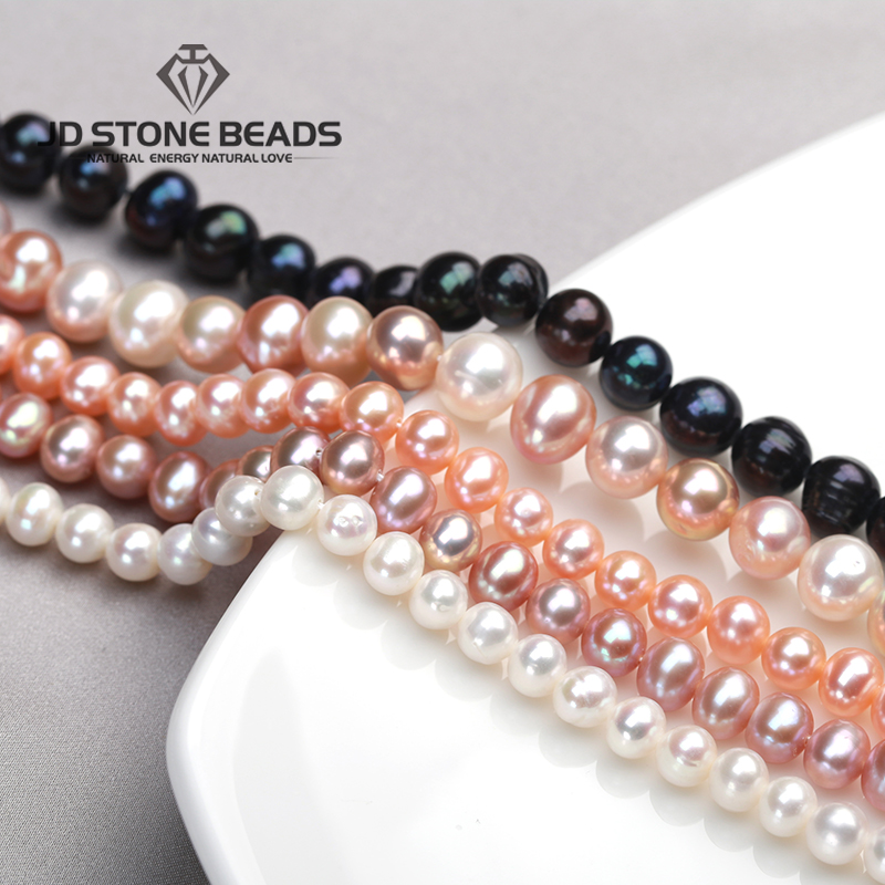 5-6mm Round Natural Freshwater Pearl Gemstone Beads For Jewelry Making Strand15" 