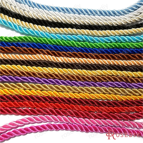 Wholesale 5mm Satin  Polyester Cords Three strands of Rope Diy Findings , the price is for 5 meter,tell us color code (T7006) ► Photo 1/6