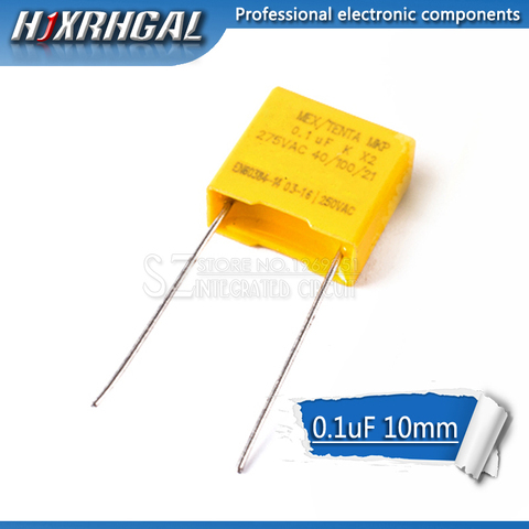 20pcs 100nF capacitor X2 capacitor 275VAC Pitch 10mm X2 275V Polypropylene film capacitor 0.1uF hjxrhgal ► Photo 1/1