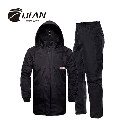 QIAN RAINPROOF Professional Outdoor Raincoat Hidden Rainhat Thicker Mesh Lining Safety Reflective Tape Design Super Rainsuit ► Photo 1/6