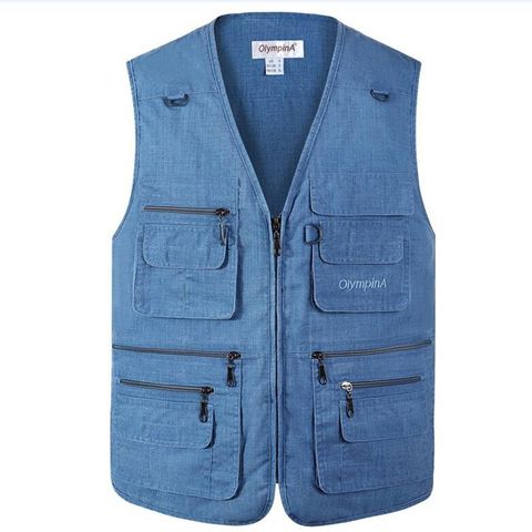 new Photography Vests Man Cotton Casual Wasitcoat For Men Vest With Many Pockets Summer For Men Zipper Regular Men's Sweatshirts ► Photo 1/6