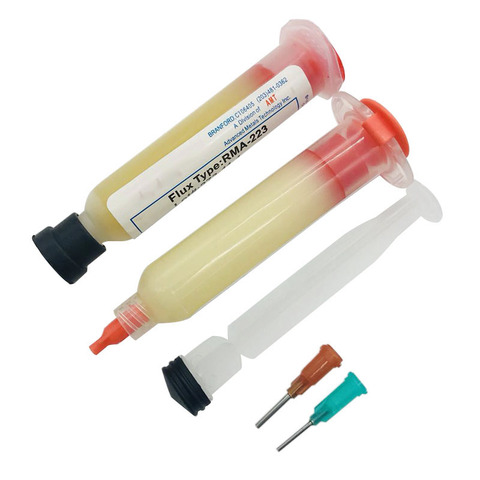 2pcs/lot Needle Shaped 10cc RMA-223 PCB PGA BGA SMD + NC-559-ASM With Flexible Tip Syringe Solder Paste Flux Grease Repair Solde ► Photo 1/6