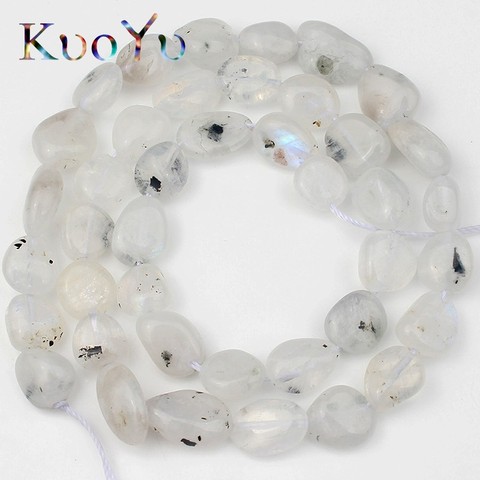 8-10mm Natural Irregular Blue Moonstone Stone Beads Smooth Loose Spacer Beads For Jewelry Making DIY Bracelet Necklace 15'Strand ► Photo 1/5
