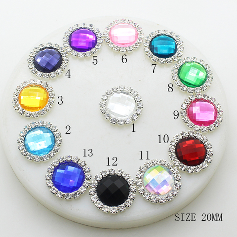 ZMASEY Crystal Buttons 20mm 10Pcs/Lot rhinestones Button Sewing Mix Color Handwork Decor Ribbon hair Accessory ► Photo 1/4